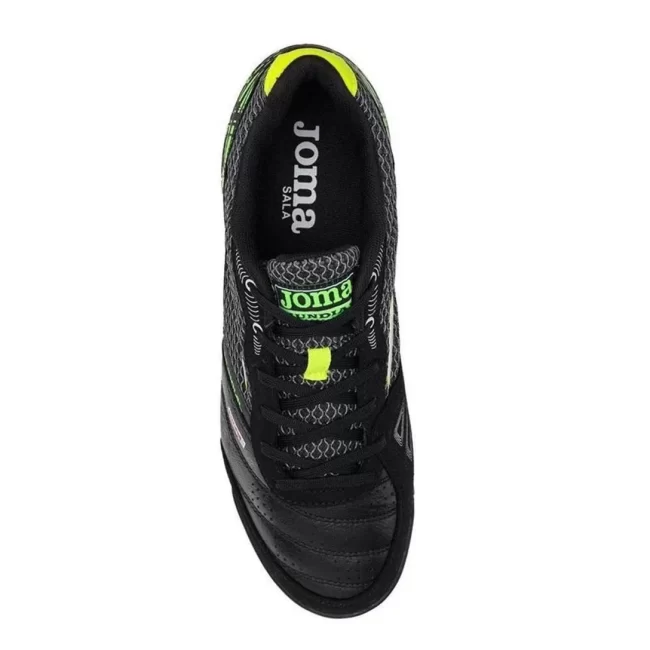 Chuteira Futsal Joma Mundial Indoor - Preto+Verde Limão - Image 4