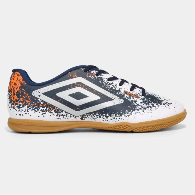 Chuteira Futsal Umbro Cosmic - Branco+Laranja