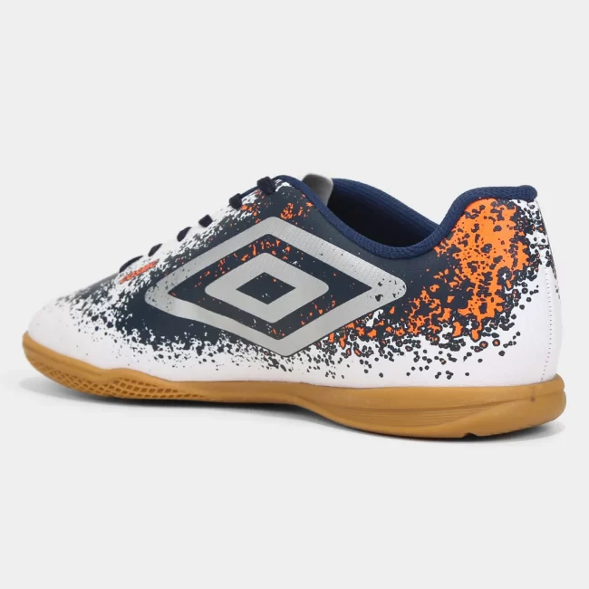 Chuteira Futsal Umbro Cosmic - Branco+Laranja - Image 3