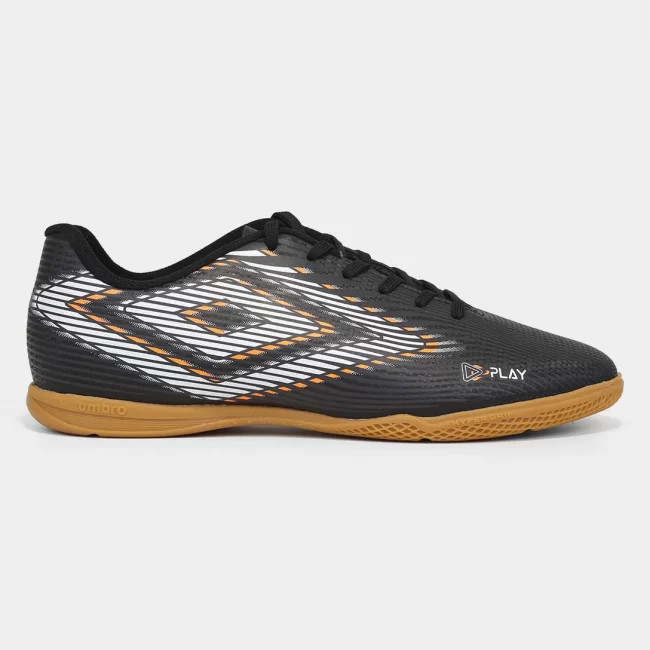 Chuteira Futsal Umbro Play- Preto+Branco