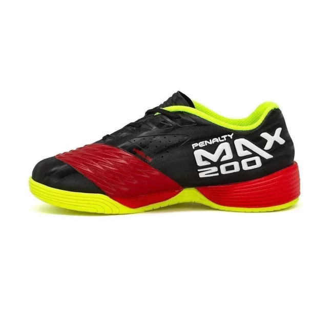 Chuteira Futsal Penalty Max 200 Kids Y-1- Preto+Vermelho+Amarelo - Image 4