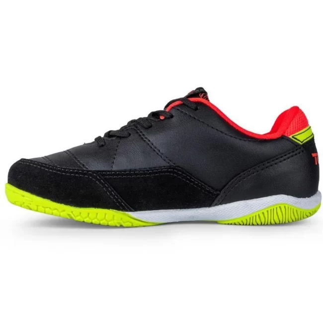 Chuteira Futsal Infantil Topper Titanium - Preto+Coral+Amarelo - Image 2