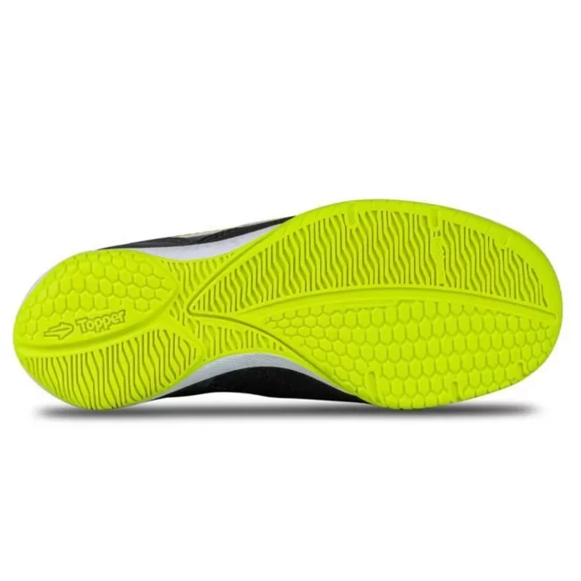 Chuteira Futsal Infantil Topper Titanium - Preto+Coral+Amarelo - Image 3