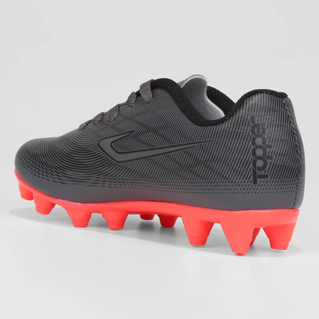 Chuteira Campo Infantil Topper Slick IV - Chumbo+Coral - Image 3